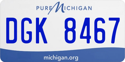 MI license plate DGK8467