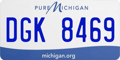 MI license plate DGK8469