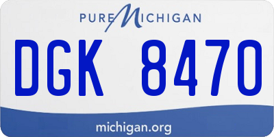 MI license plate DGK8470