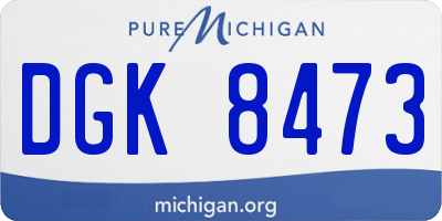 MI license plate DGK8473
