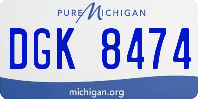 MI license plate DGK8474