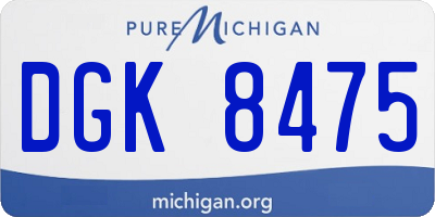 MI license plate DGK8475