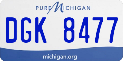 MI license plate DGK8477