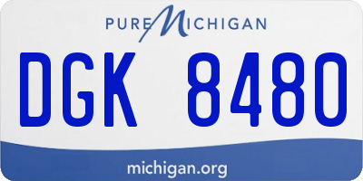 MI license plate DGK8480