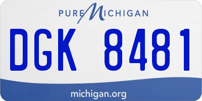 MI license plate DGK8481