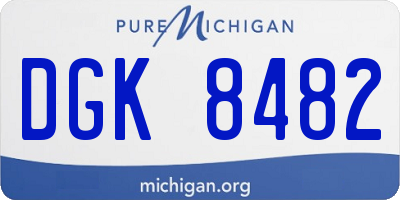MI license plate DGK8482