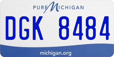 MI license plate DGK8484