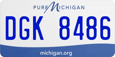MI license plate DGK8486