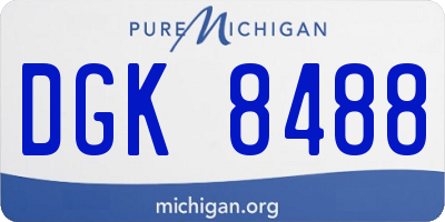MI license plate DGK8488