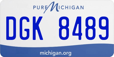 MI license plate DGK8489