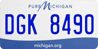 MI license plate DGK8490