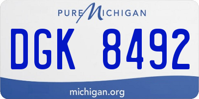 MI license plate DGK8492