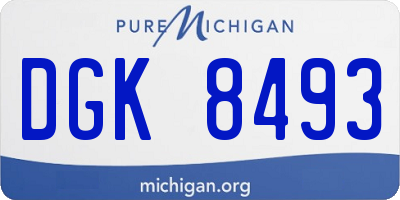 MI license plate DGK8493