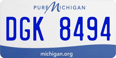 MI license plate DGK8494