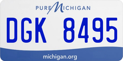 MI license plate DGK8495