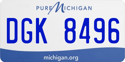 MI license plate DGK8496