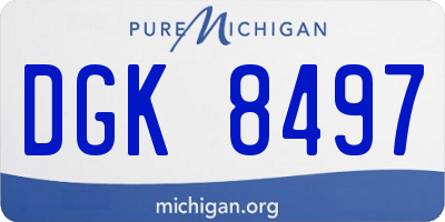 MI license plate DGK8497