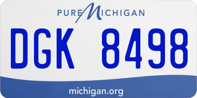 MI license plate DGK8498
