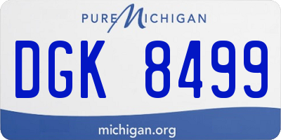 MI license plate DGK8499