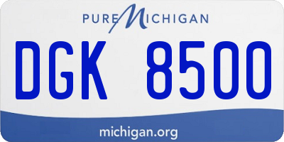 MI license plate DGK8500