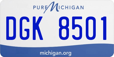 MI license plate DGK8501