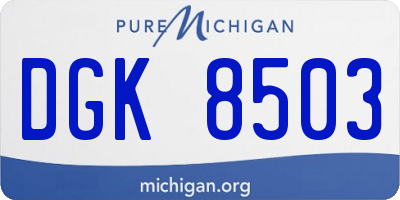 MI license plate DGK8503