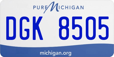 MI license plate DGK8505