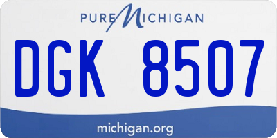 MI license plate DGK8507