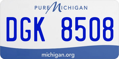 MI license plate DGK8508