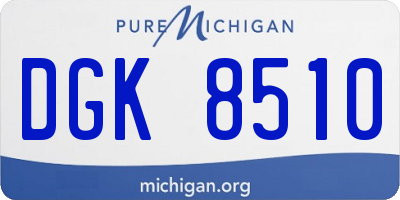MI license plate DGK8510