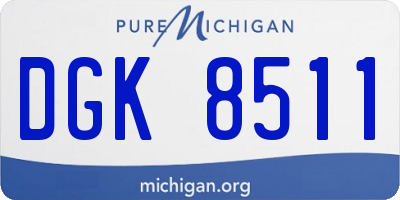 MI license plate DGK8511