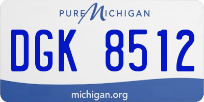 MI license plate DGK8512