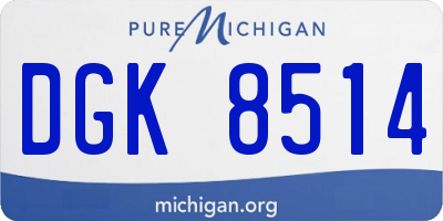 MI license plate DGK8514