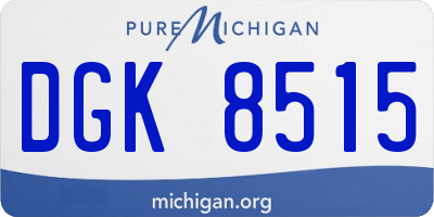 MI license plate DGK8515