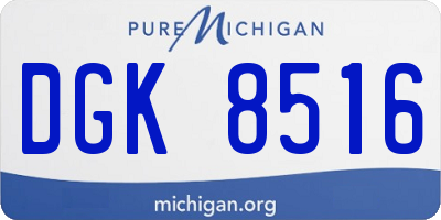 MI license plate DGK8516