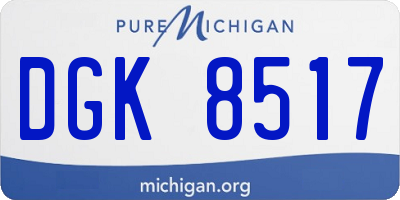 MI license plate DGK8517