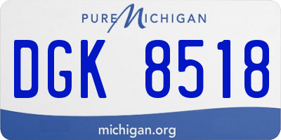 MI license plate DGK8518