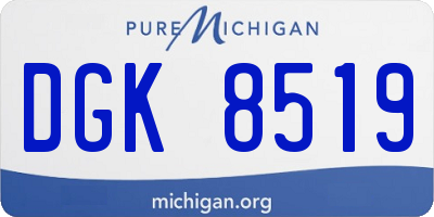MI license plate DGK8519