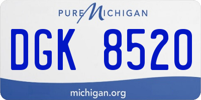 MI license plate DGK8520