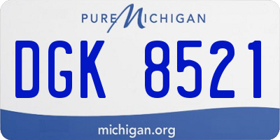 MI license plate DGK8521