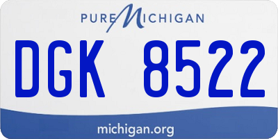 MI license plate DGK8522
