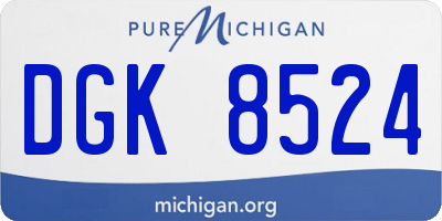 MI license plate DGK8524