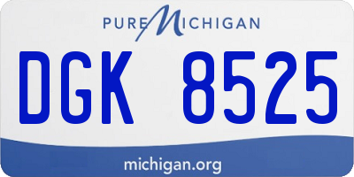 MI license plate DGK8525