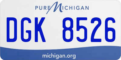 MI license plate DGK8526