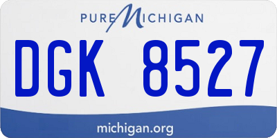MI license plate DGK8527