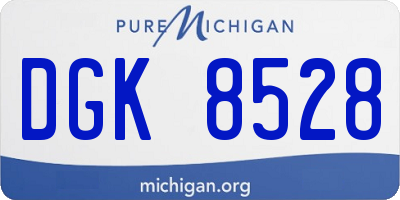 MI license plate DGK8528