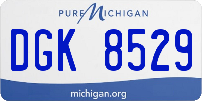 MI license plate DGK8529