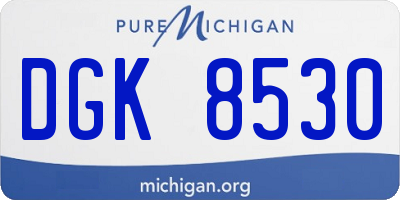 MI license plate DGK8530