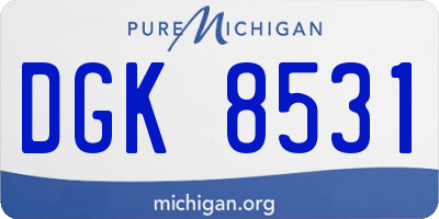 MI license plate DGK8531