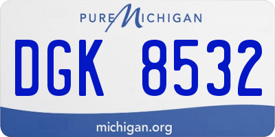 MI license plate DGK8532